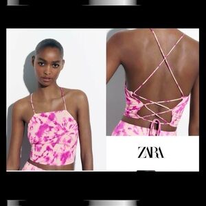 ZARA Small  Pink Tie-Dye Women's Top